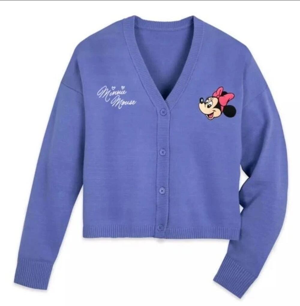 Disney Parks Minnie Mouse Embroidered Knit Cardigan Women's Size 2XL